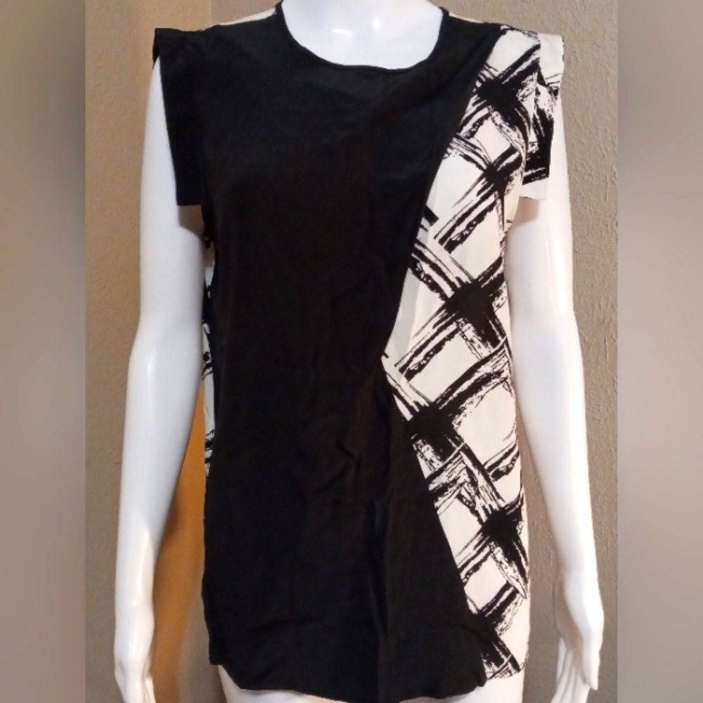 Raoul Geometric Print Silk Blouse